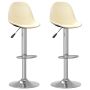 vidaXL Baro taburetės, 2vnt., kreminės spalvos, audinys