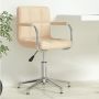 vidaXL Pasukama biuro kėdė, kreminės spalvos, audinys