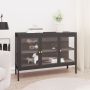 vidaXL Šoninė spintelė, antracito, 105x35x70cm, plienas ir stiklas