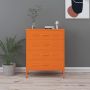 vidaXL Komoda su stalčiais, oranžinės spalvos, 80x35x101,5cm, plienas