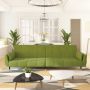 vidaXL Dvivietė sofa-lova su dvejomis pagalvėmis, žalia, aksomas