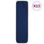 vidaXL Neslystantys laiptų kilimėliai, 15vnt., tamsiai mėlyni, 75x20cm
