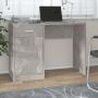 vidaXL Rašomasis stalas, betono pilkas, 100x40x73cm, mediena