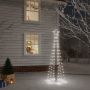 vidaXL Kalėdų eglutė su kuoliuku, šaltos baltos spalvos, 108LED, 180cm