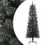 vidaXL Dirbtinė siaura Kalėdų eglutė su stovu, žalia, 120cm, PVC