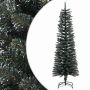 vidaXL Dirbtinė siaura Kalėdų eglutė su stovu, žalia, 150cm, PVC