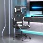 vidaXL Masažinė žaidimų kėdė, juodos ir baltos spalvos, audinys