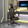 vidaXL Masažinė žaidimų kėdė su pakoja, juoda ir auksinė, dirbtinė oda