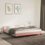vidaXL lovos rėmas su galvūgaliu be čiužinio rožinis 180x200cm aksomas