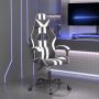 vidaXL Pasukama žaidimų kėdė, juodos ir baltos spalvos, dirbtinė oda