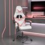 vidaXL Pasukama žaidimų kėdė, baltos ir rožinės spalvos, dirbtinė oda
