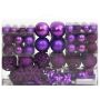 vidaXL Kalėdinių žaisliukų rinkinys, 111vnt., violetinis, polistirenas