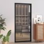 vidaXL Vidaus durys, juodos, 93x201,5cm, ESG stiklas ir aliuminis