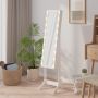 vidaXL Laisvai pastatomas veidrodis su LED, baltas, 34x37x146cm