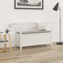 vidaXL Suoliukas, baltos spalvos, 107x45x75,5cm, eglės masyvas