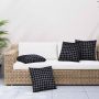 vidaXL Išsklaidymo pagalvės 4 pcs Juodas raštuotas 50 x 50 cm