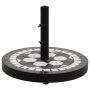 vidaXL Skėčio stovas, juodos ir baltos spalvos, apskritas, 12kg