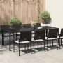 vidaXL Sodo stalas Ruda 250 x 100 x 75 cm poliratanas