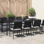 vidaXL Sodo stalas Gryna juoda 250 x 100 x 75 cm poliratanas