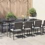 vidaXL Sodo stalas Pilka 250 x 100 x 75 cm poliratanas