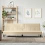 vidaXL Sofa-lova su puodelių laikikliais, kreminės spalvos, audinys