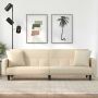 vidaXL Sofa-lova su pagalvėlėmis, kreminės spalvos, audinys