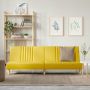 vidaXL Dvivietė sofa-lova, šviesiai geltonos spalvos, audinys