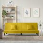 vidaXL Sofa-lova, geltonos spalvos, aksomas