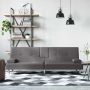 vidaXL Sofa-lova su puodelių laikikliais, pilkos spalvos, dirbtinė oda