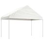 vidaXL Pavėsinė su stogu, balta, 4,08x2,23x3,22m, polietilenas