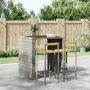 vidaXL Baro taburetės, 2vnt., pilkos, poliratanas ir akacijos masyvas