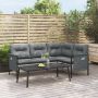 vidaXL Kampinė sodo sofa, antracito spalvos, plienas ir tekstilenas