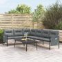 vidaXL Kampinė sodo sofa, antracito spalvos, plienas ir tekstilenas