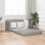 vidaXL Grindų sofa-lova, 2-1, šviesiai pilka, 122x204x55cm, aksomas