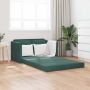 vidaXL Grindų sofa-lova, 2-1, tamsiai žalia, 122x204x55cm, aksomas