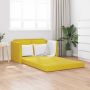 vidaXL Grindų sofa-lova, 2-1, tamsiai geltona, 122x204x55cm, aksomas