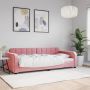 vidaXL Sofa, rožinės spalvos, 90x200cm, aksomas