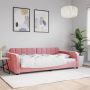 vidaXL Sofa, rožinės spalvos, 100x200cm, aksomas