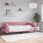 vidaXL Sofa, rožinės spalvos, 100x200cm, aksomas