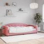 vidaXL Sofa, rožinės spalvos, 90x200cm, aksomas