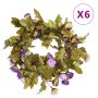 vidaXL Gėlių girliandos, 6vnt., šviesiai violetinės, 215cm