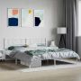 vidaXL Metalinis lovos rėmas su galvūgaliu, baltos spalvos, 180x200cm