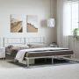vidaXL Metalinis lovos rėmas su galvūgaliu, baltos spalvos, 183x213cm