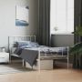 vidaXL Lovos rėmas su galvūgaliu/kojūgaliu, baltas, 90x200cm, metalas