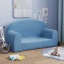 vidaXL Vaikiška dvivietė sofa, mėlynos spalvos, minkštas pliušas