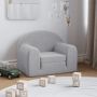vidaXL Vaikiška sofa-lova, šviesiai pilkos spalvos, minkštas pliušas