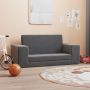 vidaXL Vaikiška dvivietė sofa-lova, antracito, minkštas pliušas
