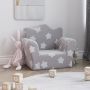 vidaXL Vaikiška sofa, šviesiai pilka, minkštas pliušas, su žvaigždėmis