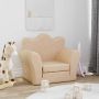 vidaXL Vaikiška sofa-lova, kreminės spalvos, minkštas pliušas