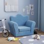 vidaXL Vaikiška sofa-lova, mėlynos spalvos, minkštas pliušas
